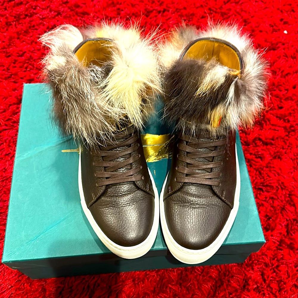 Men’s Buscemi high tops with rabbit fur💜 you will not find these anywhere.